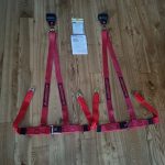 Red Zender tuning seatbelt set.