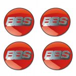 BBS Red/Silver Wheel Cap Set 64,5mm